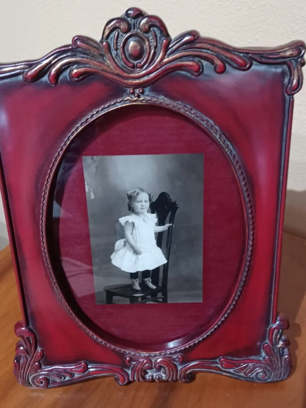 Antique Framed Photograph Victorian Decor Child Little Girl Ornate (6x4, 11x13)